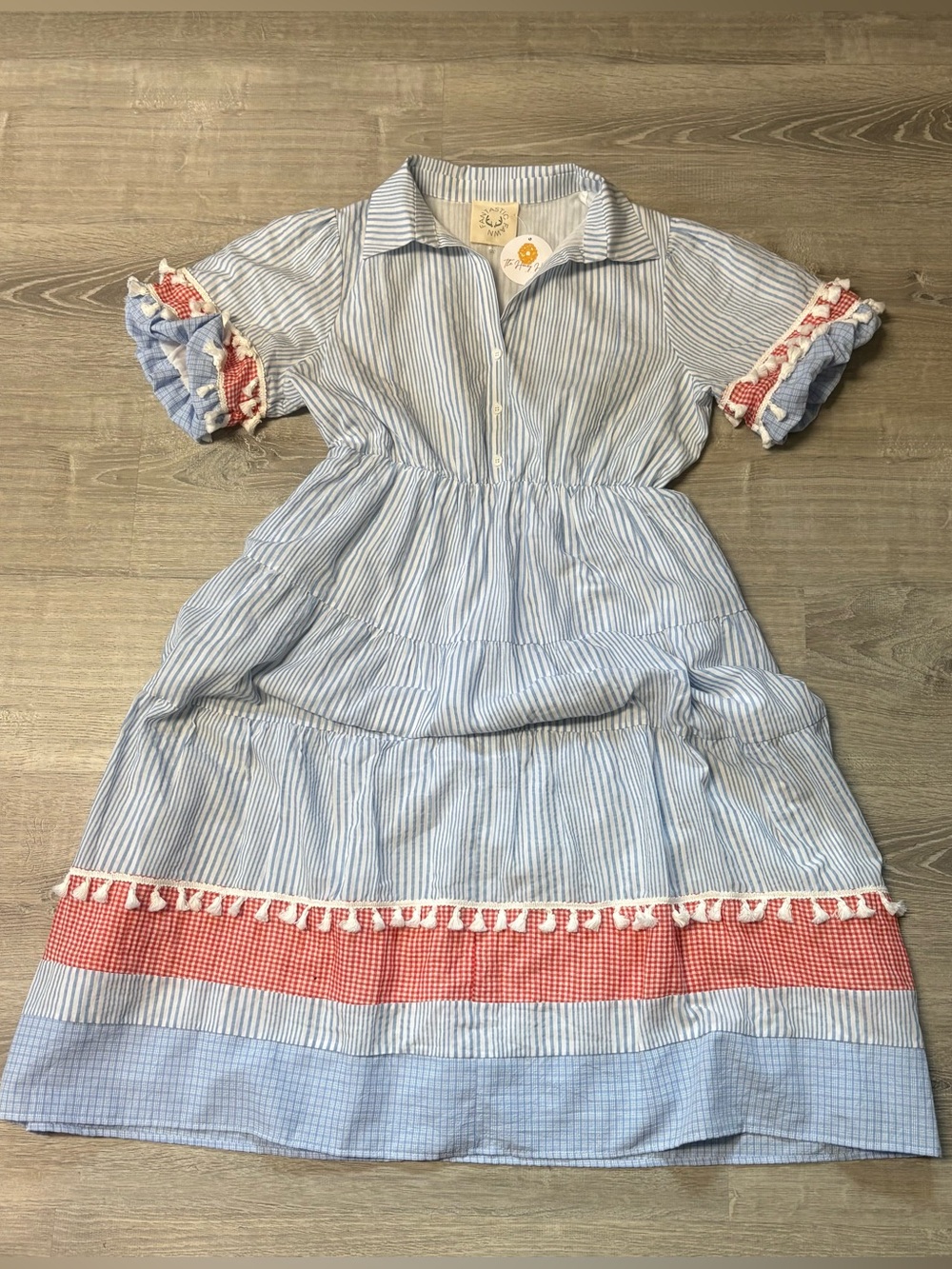 Fantastic Fawn Blue & Red Striped Dress